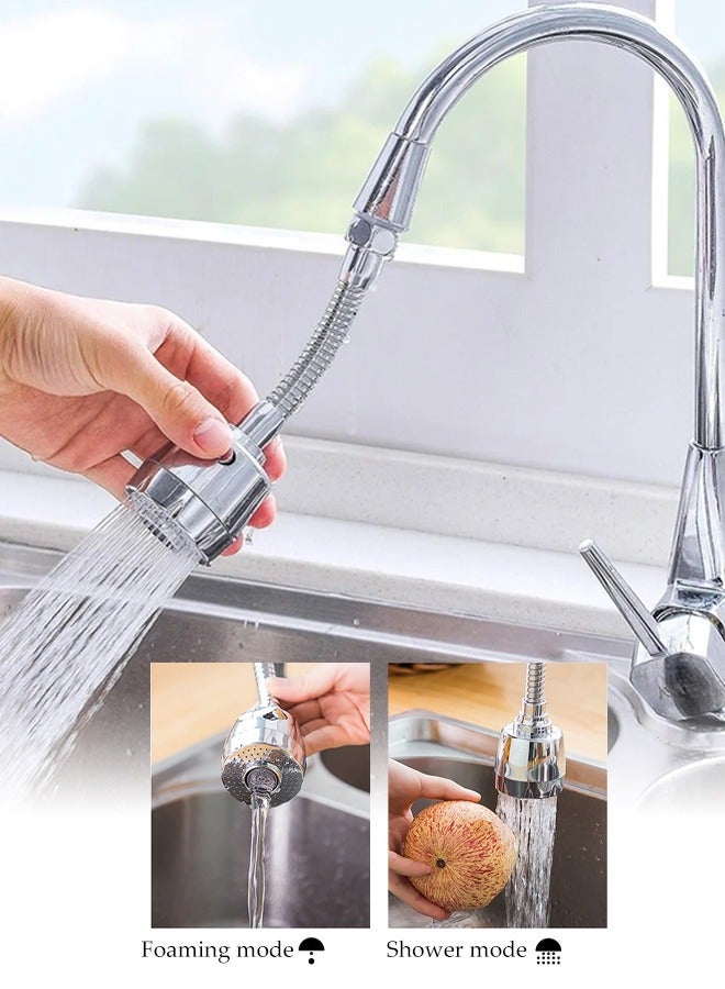DUNISO Faucet Extender,360° Swivel Sink Faucet Head,Movable Water Saving Tap Faucet Extender,Booster Shower,Dual Spray Modes,Splash-Proof Nozzle,Compatible with Most Circular Faucets,for Bathroom,Kitchen,Sink - Image 1